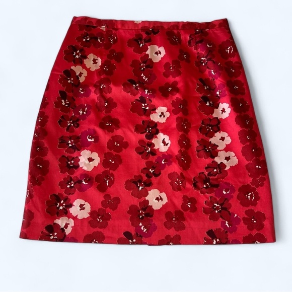 Kay Unger Knee Length Floral Skirt Pink SZ 8 - Picture 1 of 10